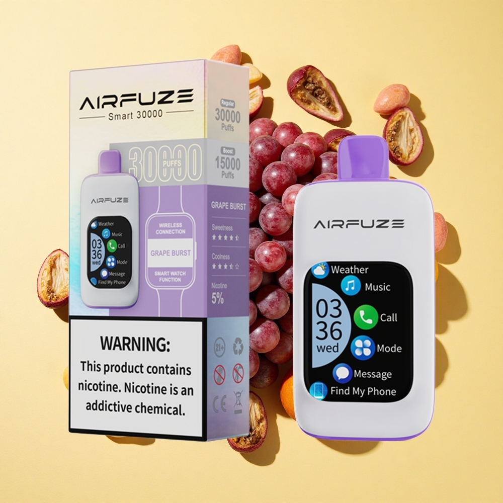 AirFuze Smart 30000 Puffs 5% Nikotiini Kertakäyttöinen Vape Viinirypäle Räjähdys