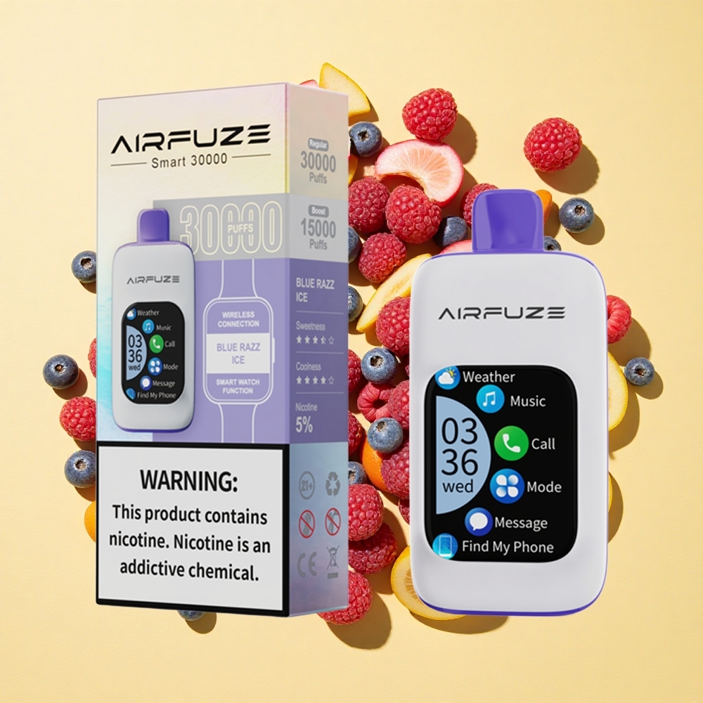 AirFuze Smart 30000 Puffs 5% Nikotiini Sininen Vadelma Jää Kertakäyttöinen Vape