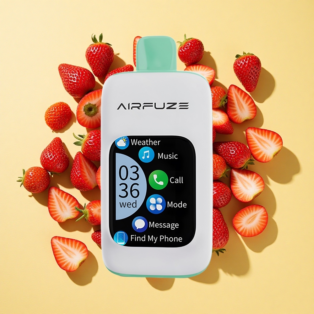 AirFuze Smart 30000 Puffs Kertakäyttöinen Vape Mansikka Kesäaika 5% Nikotiini 900mAh Akku