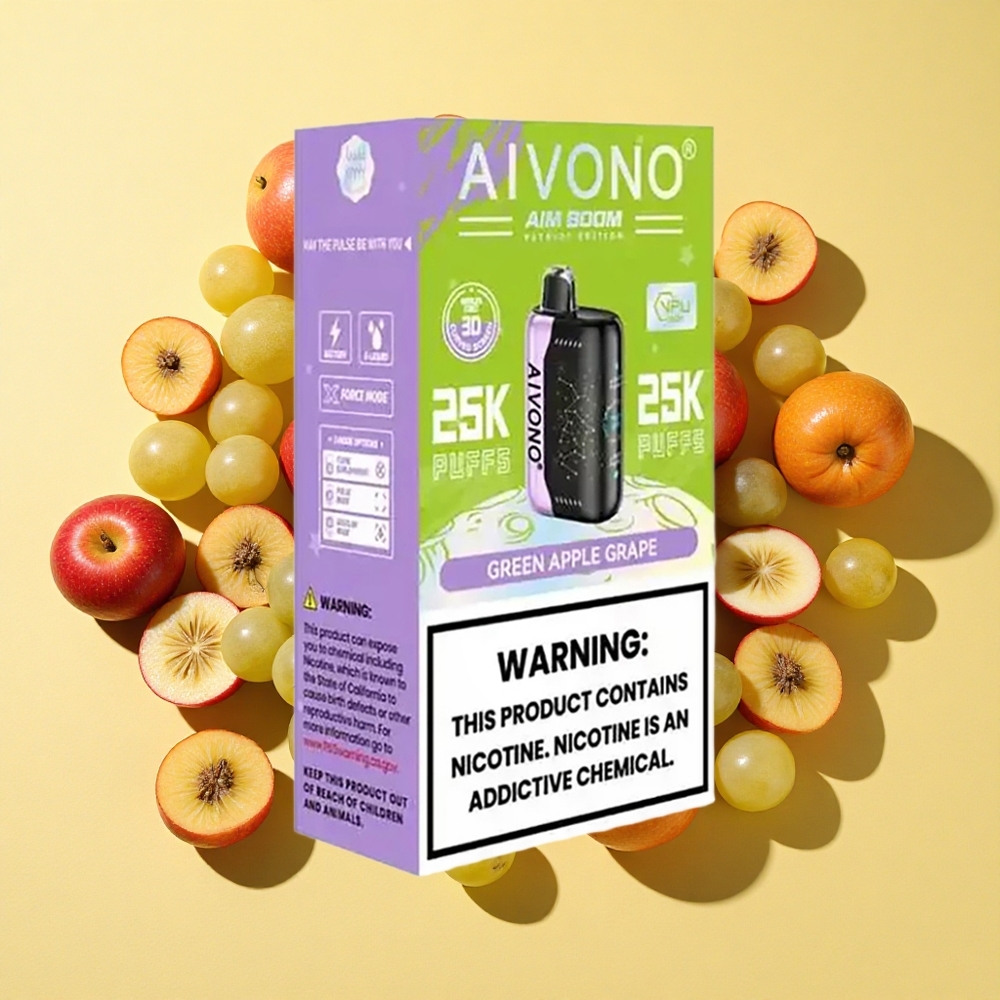 Aivono Aim Boom 25000 Puffs Vihreä Omena Viinirypäle 28ml 650mAh