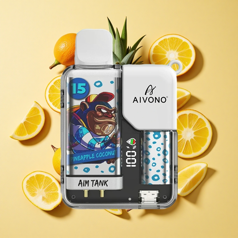 Aivono Aim-Tank 9500 Puffs Ananas-Kookos 18ml nestemäärä 650mAh akku
