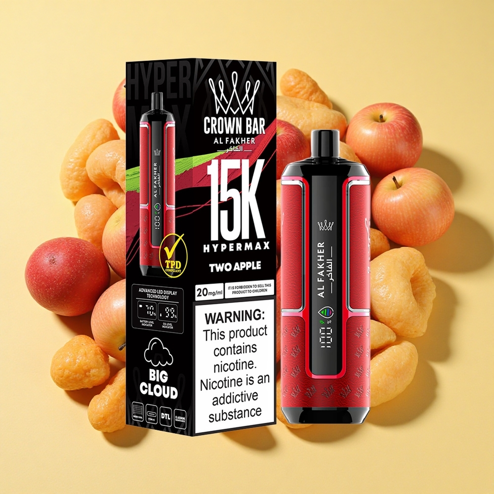 Al Fakher Crown Bar 15K Hypermax 22ml 15K Puff Kaksi Omena