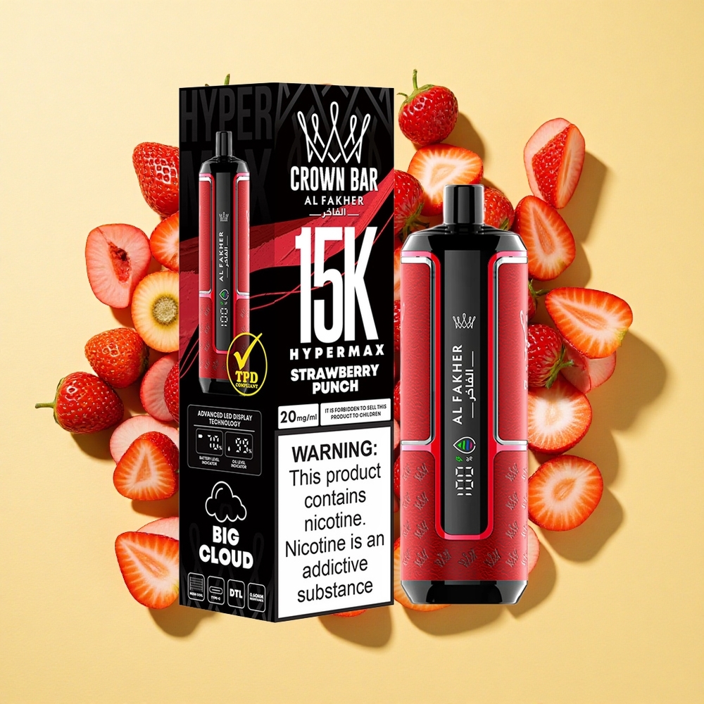 Al Fakher Crown Bar 15K Suu Mansikoita Isku 22ml 600mAh