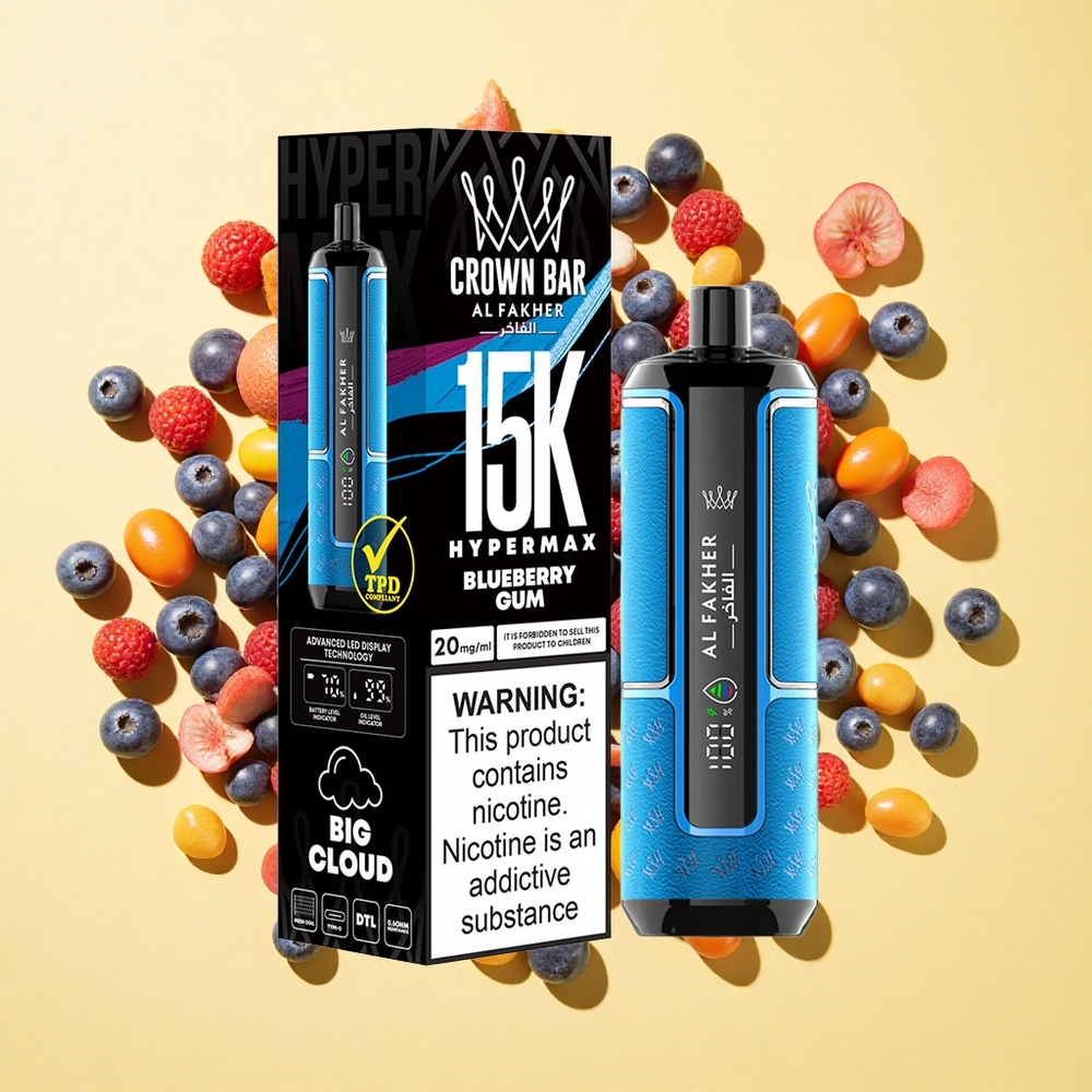 Al Fakher Crown Bar 15K Suu Mustikkakumi 22ml 15 000 Tupakointi
