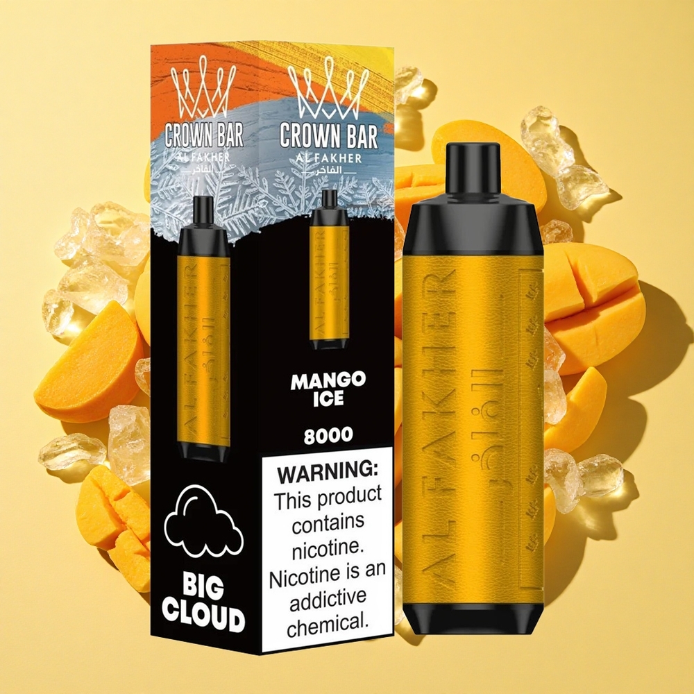 Al Fakher Crown Bar 8000 18ml Mango-Jää Käyttövalmis Vape