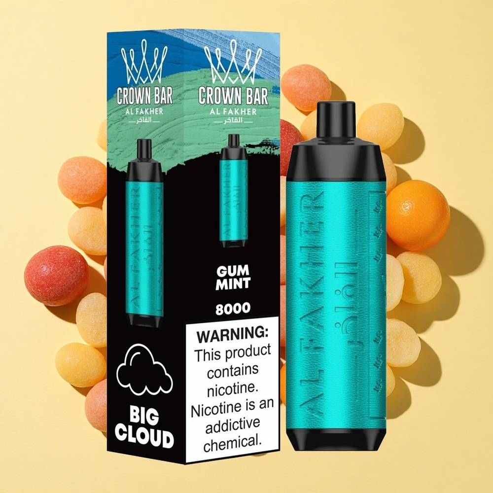 Al Fakher Crown Bar 8000 Puffsaktivoitu Purkka Mint 18ml