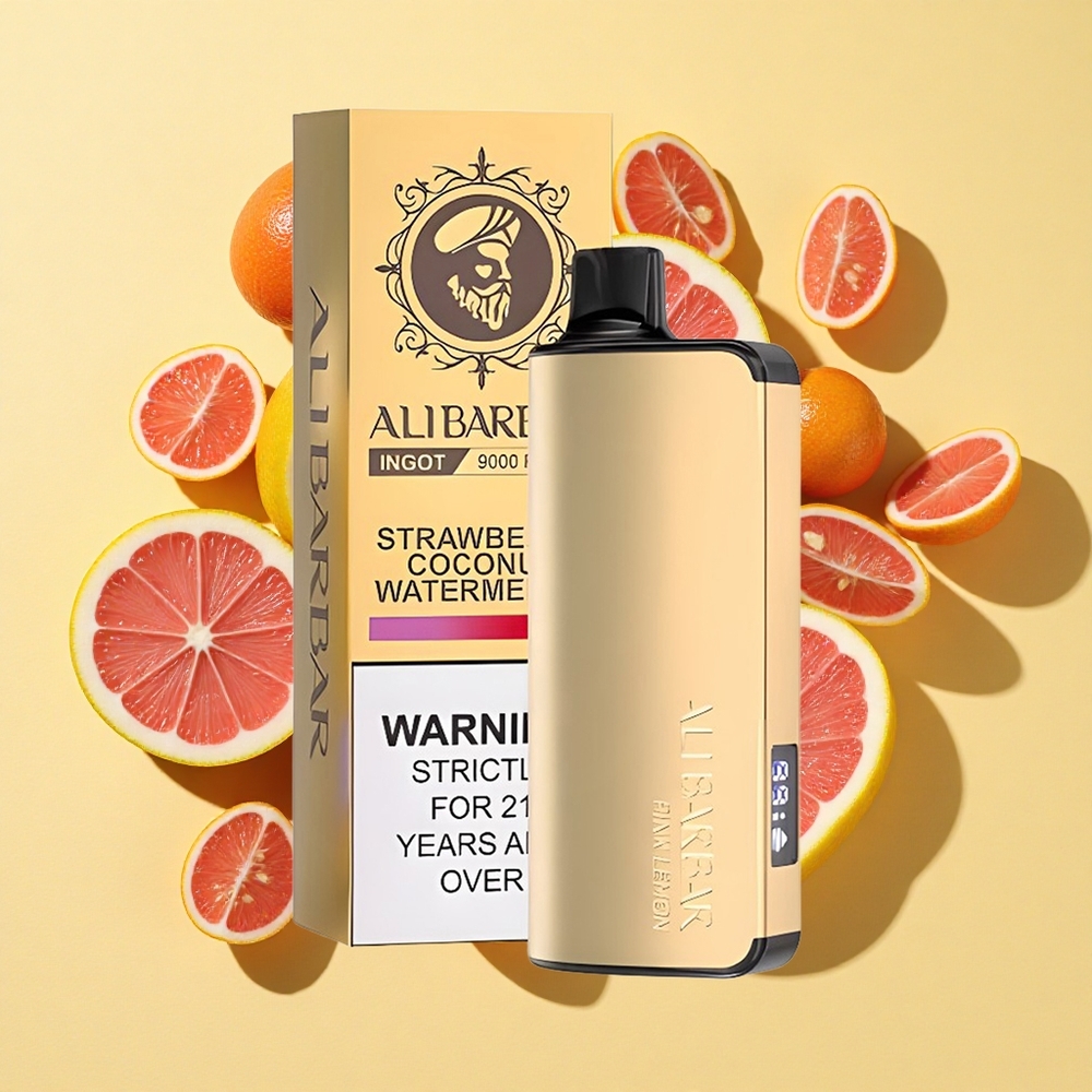 Alibarbar Ingot 9000 Puffs 2350mAh Akku Pink Lemon (Vaaleanpunainen Sitruuna)