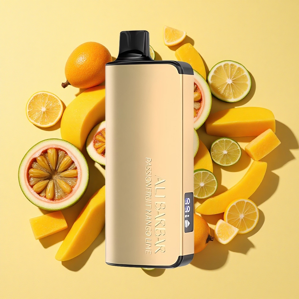 Alibarbar Ingot 9000 Puffs Kertakäyttöinen Vape Passiomena Mango Lime 22ml LED-näyttö