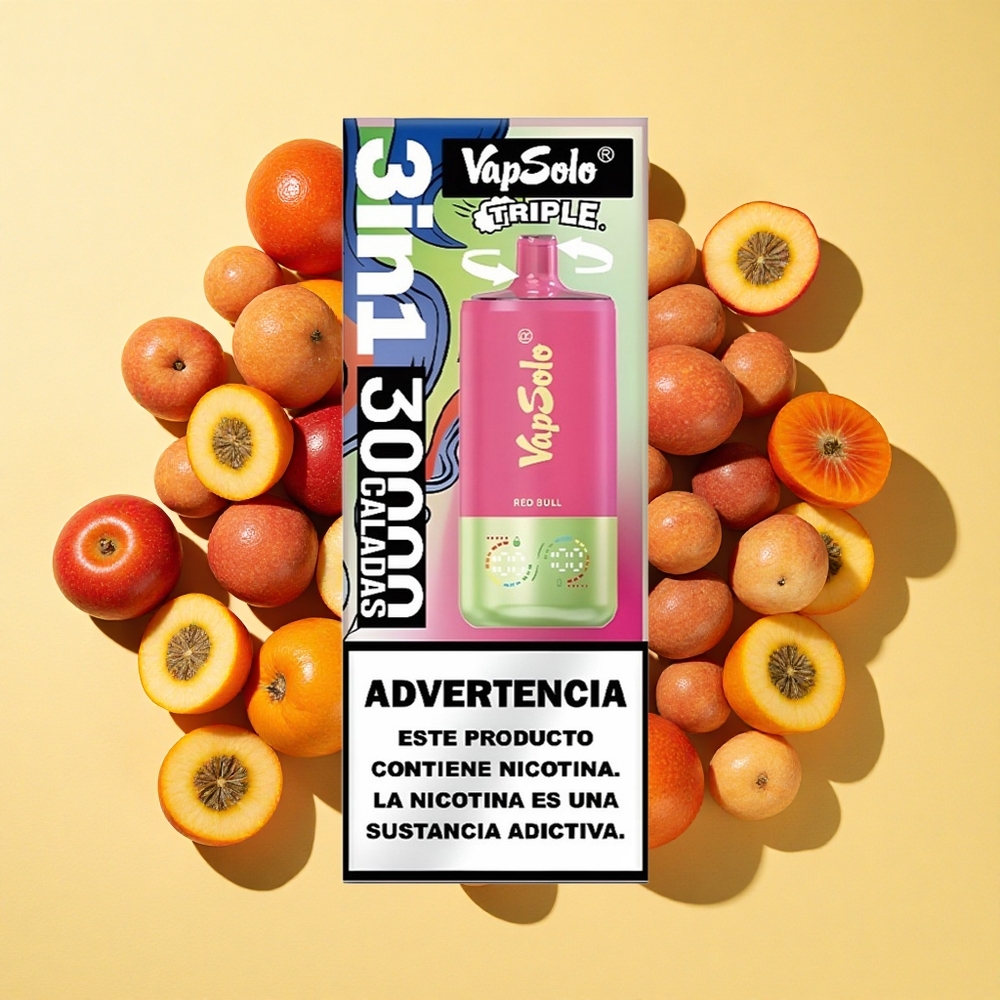 VapSolo Triple 30000 Puffs 40ml E-nestettä Red Bull Hapanimelä