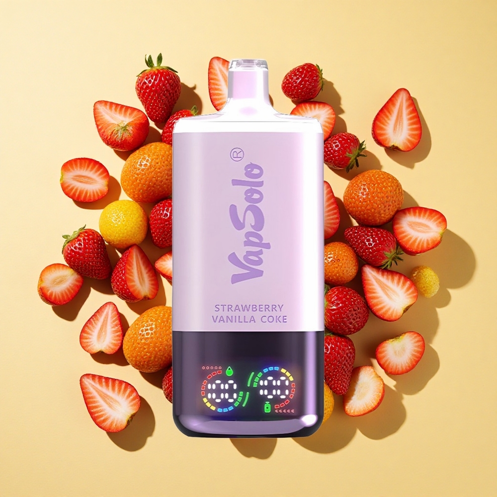 VapSolo Triple 30000 Puffs Mansikka-Vanilja-Kola 40ml 3-Säiliö Type-C