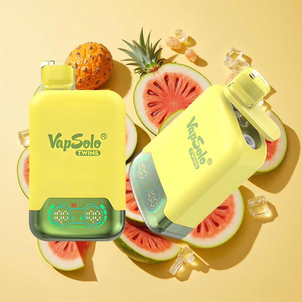 Vapsolo Twins 20000 Päästöä Ananas-Kookos & Vesimeloni-Jää 40ml 2-säiliö Type-C