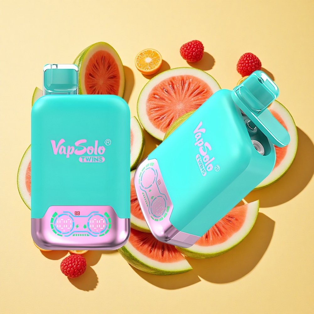 Vapsolo Twins 20000 Puffs Kolmoismeloni & Vadelma-Arbuusi 40ml Type-C