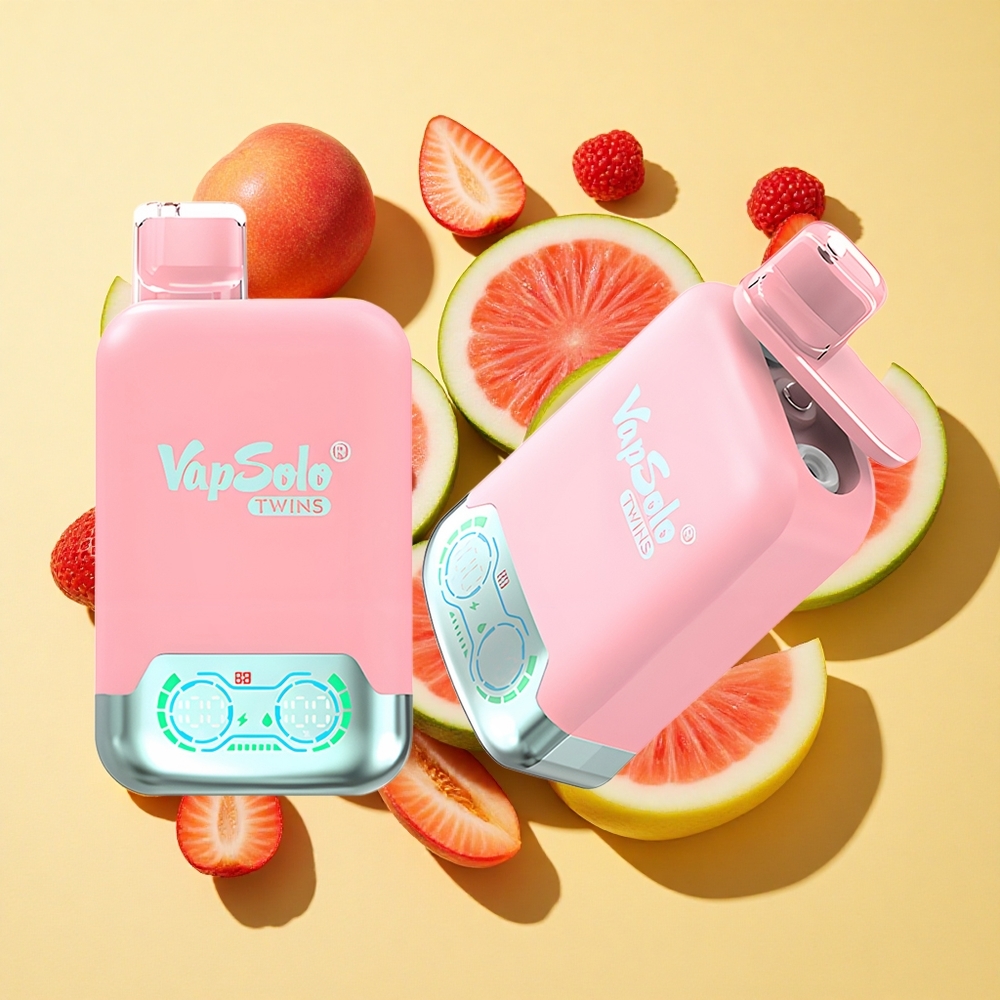 Vapsolo Twins 20000 Puffs Mansikkajää & Mango Persikka Vesimeloni 40 ml 20mg/ml 50mg/ml Type-C