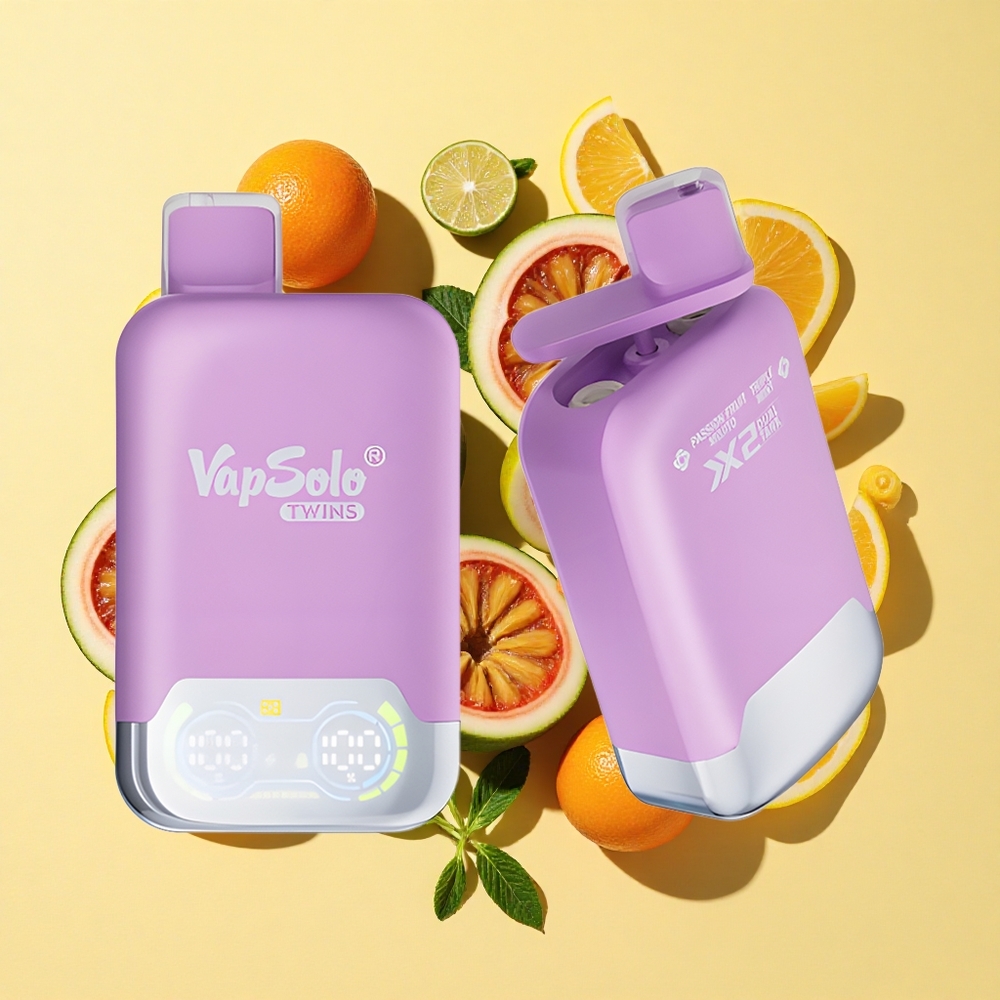 Vapsolo Twins 20000 Puffs Passihedelmä Mojito & Kolmoisminttu 40ml 20mg/ml 50mg/ml Type-C