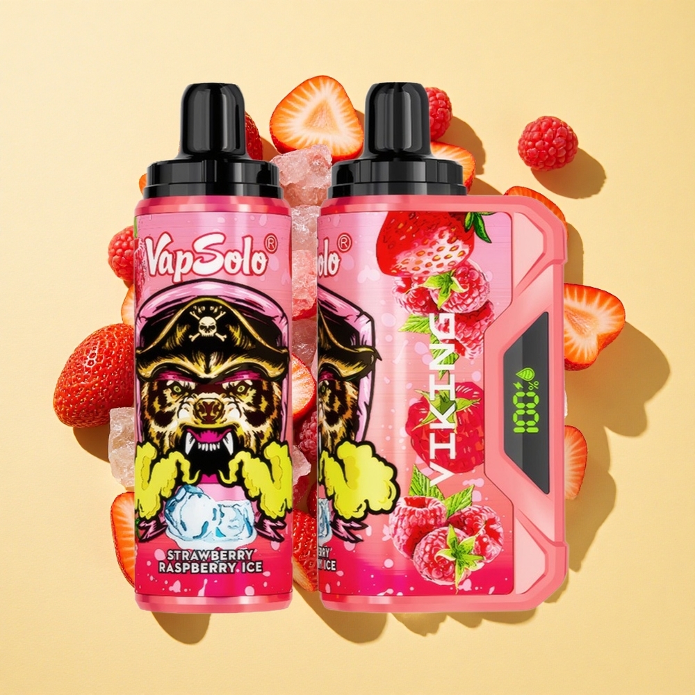 VapSolo VIKING 12000 Puffs Mansikka-Vadelma-Jää 22ml Type-C