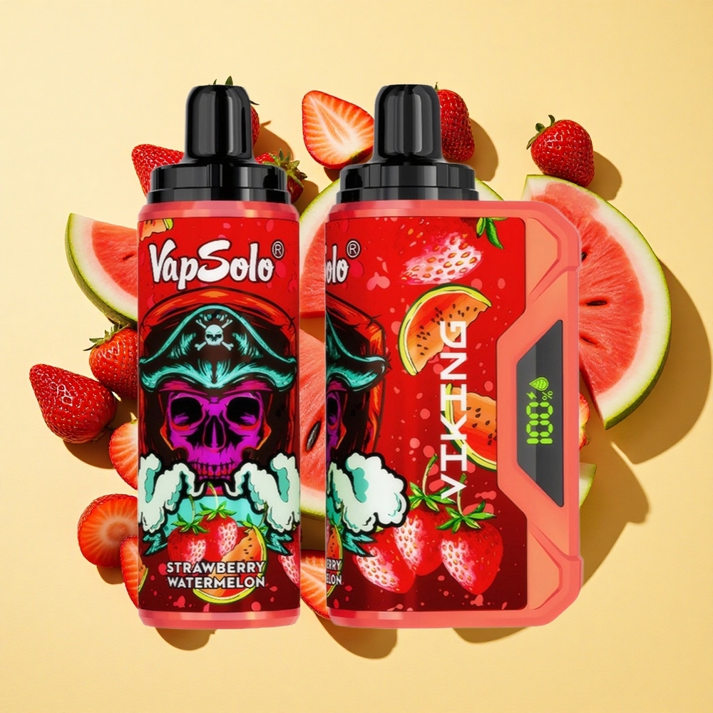 VapSolo VIKING 12000 Puffs Mansikka-Vesimeloni 22ml Tyyppi-C