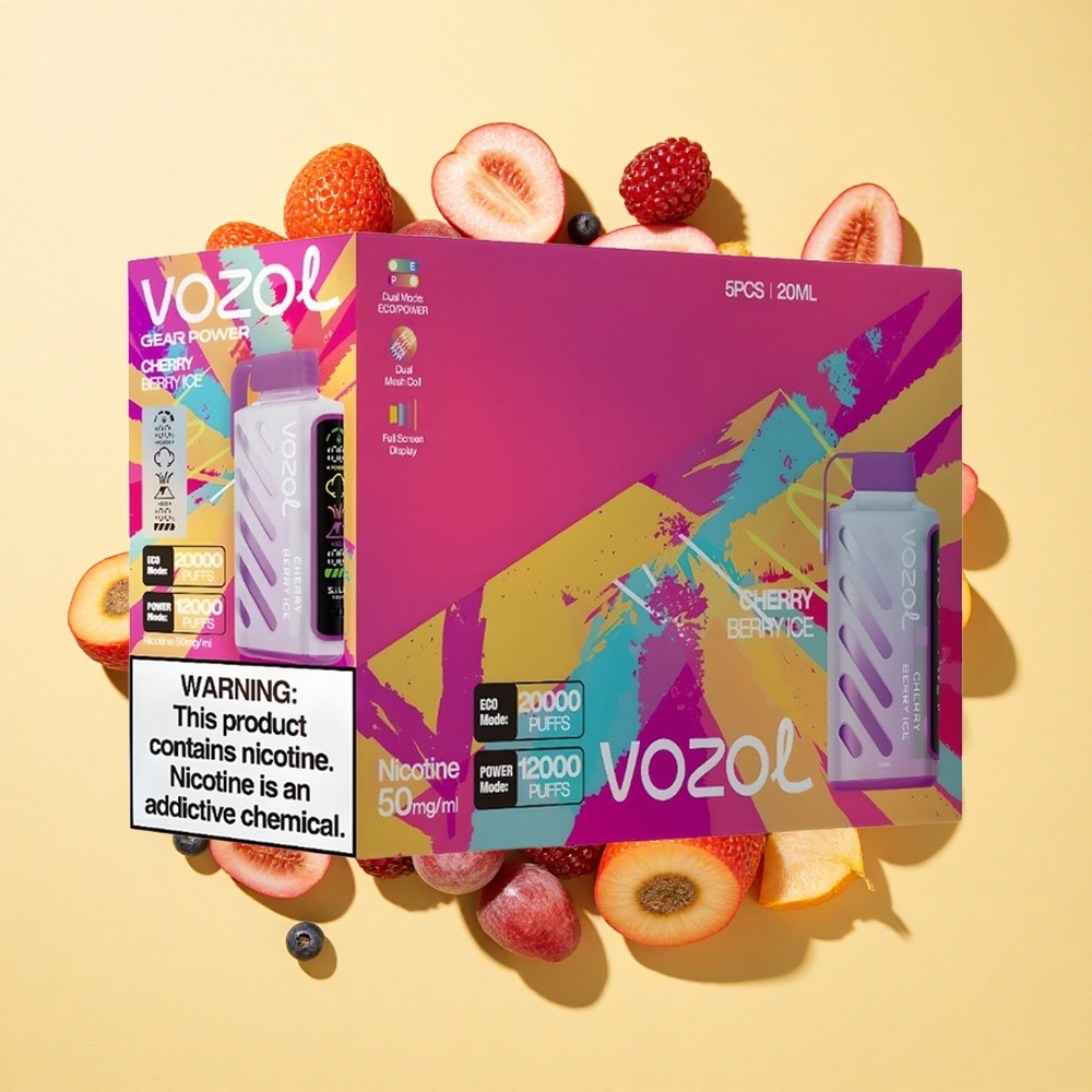VOZOL Gear 20000 Puffs Kirsikka-Marja-Jää Dual Mesh Coil 20mL