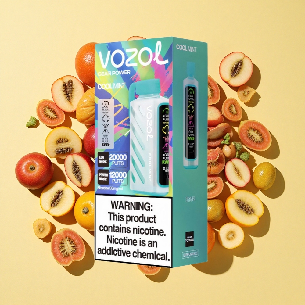 VOZOL Gear Power 20000 Puffs 20mL Viileä Minttu S.i.L.C. Tech Dual Mesh Coil