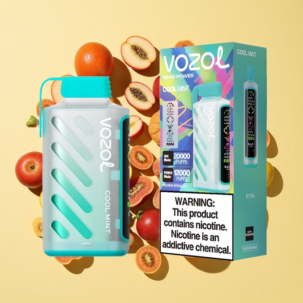 VOZOL Gear Power 20000 Puffs 20mL Viileä Minttu S.i.L.C. Tech Dual Mesh Coil