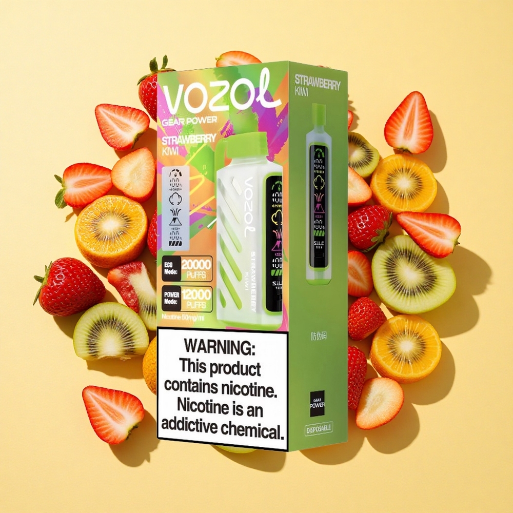 VOZOL Gear Power 20000 Puffs Mansikka-Kiivi 20ml Dual Mesh Coil