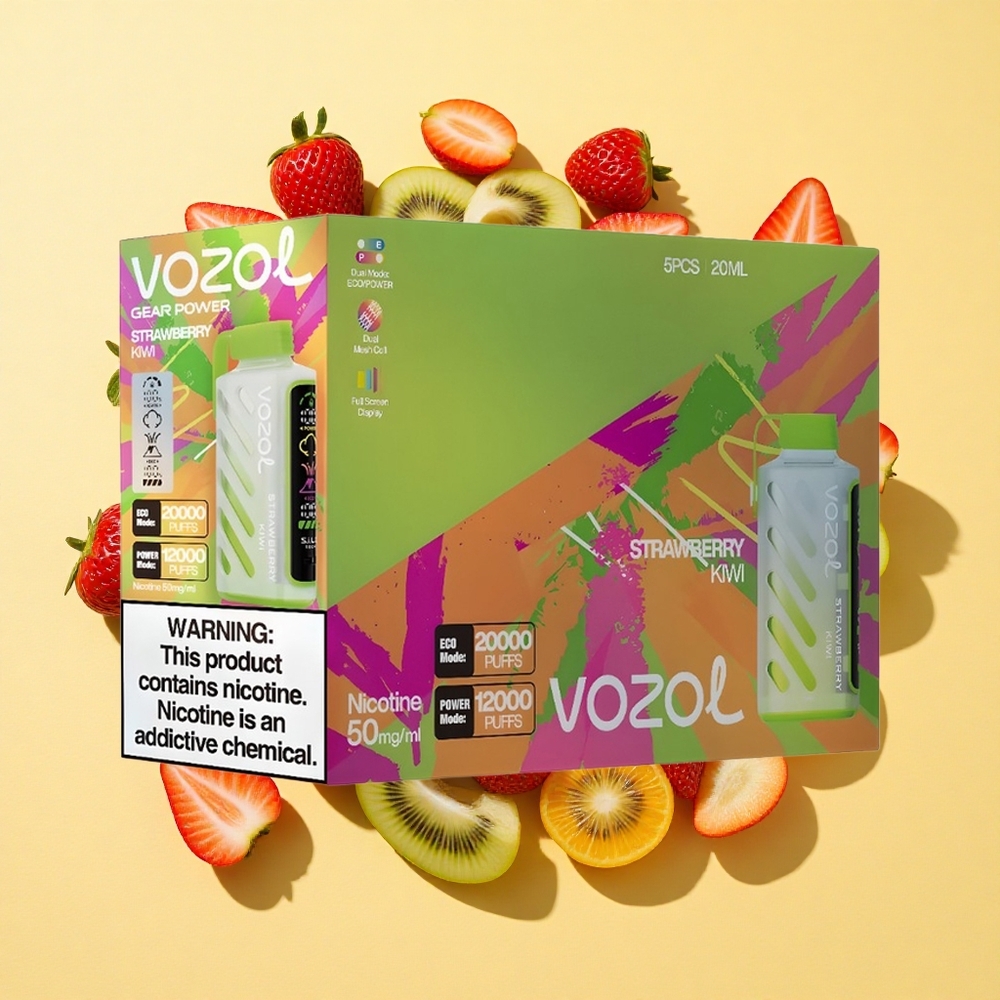 VOZOL Gear Power 20000 Puffs Mansikka-Kiivi 20ml Dual Mesh Coil
