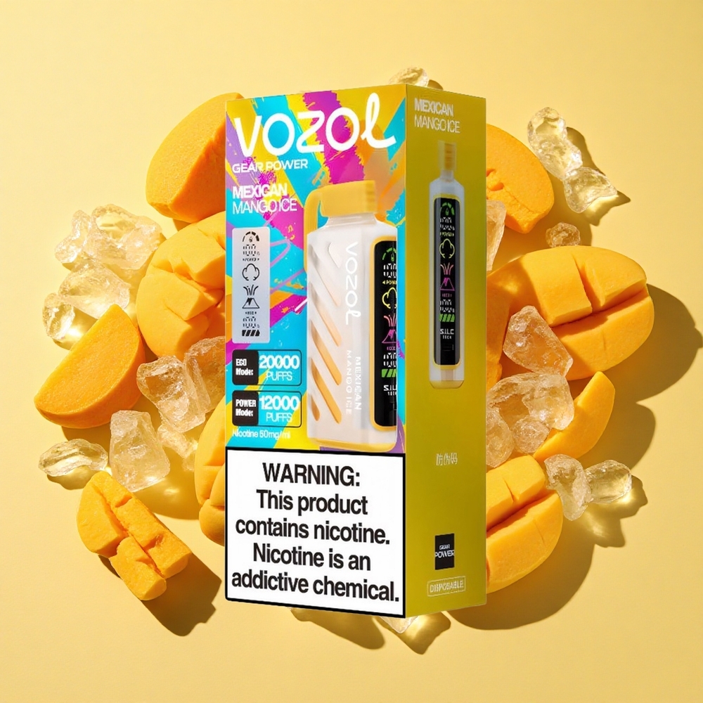 VOZOL Gear Power 20000 Puffs Meksikolainen Mango-Jää Dual Mesh Coil 20mL