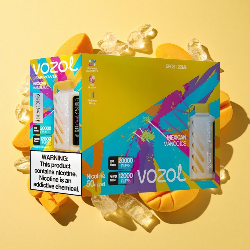 VOZOL Gear Power 20000 Puffs Meksikolainen Mango-Jää Dual Mesh Coil 20mL