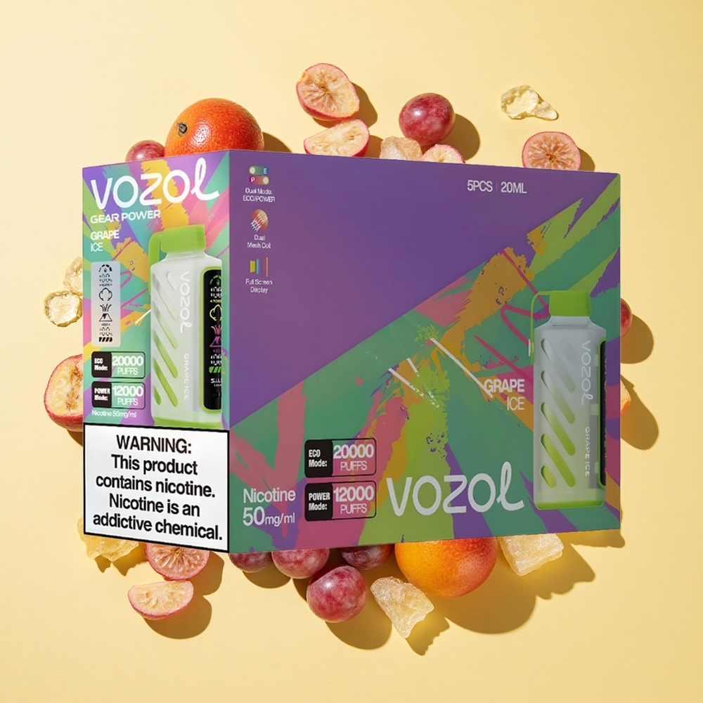 VOZOL Gear Power 20000 Puffs Viinijää 20mL 5% Nikotiini