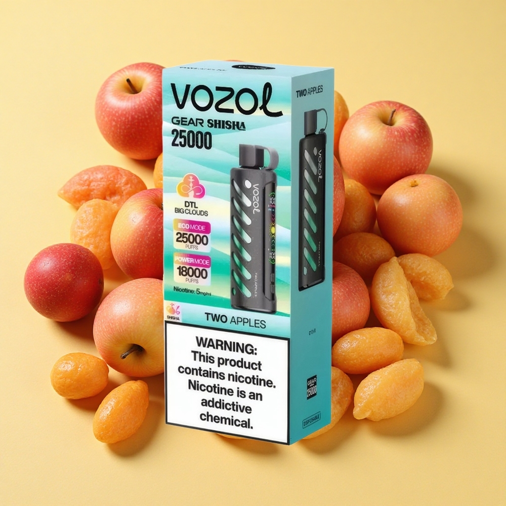 VOZOL Gear 25000 Puffs Kaksi Omenaa S.i.L.C Tech 1000mAh