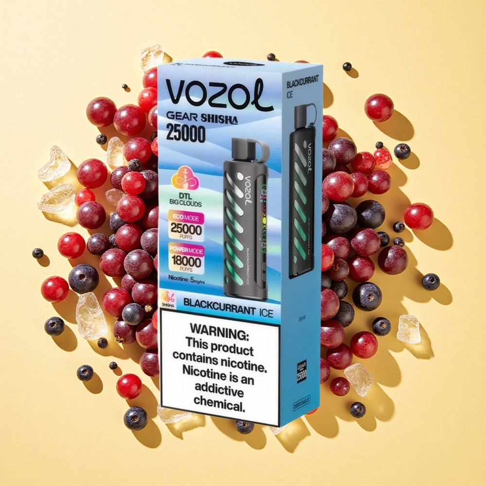 VOZOL Gear 25000 Puffs Mustaherukka-Jää S.i.L.C Tech 1000mAh