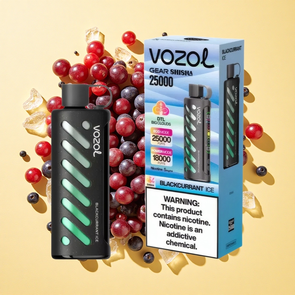 VOZOL Gear 25000 Puffs Mustaherukka-Jää S.i.L.C Tech 1000mAh