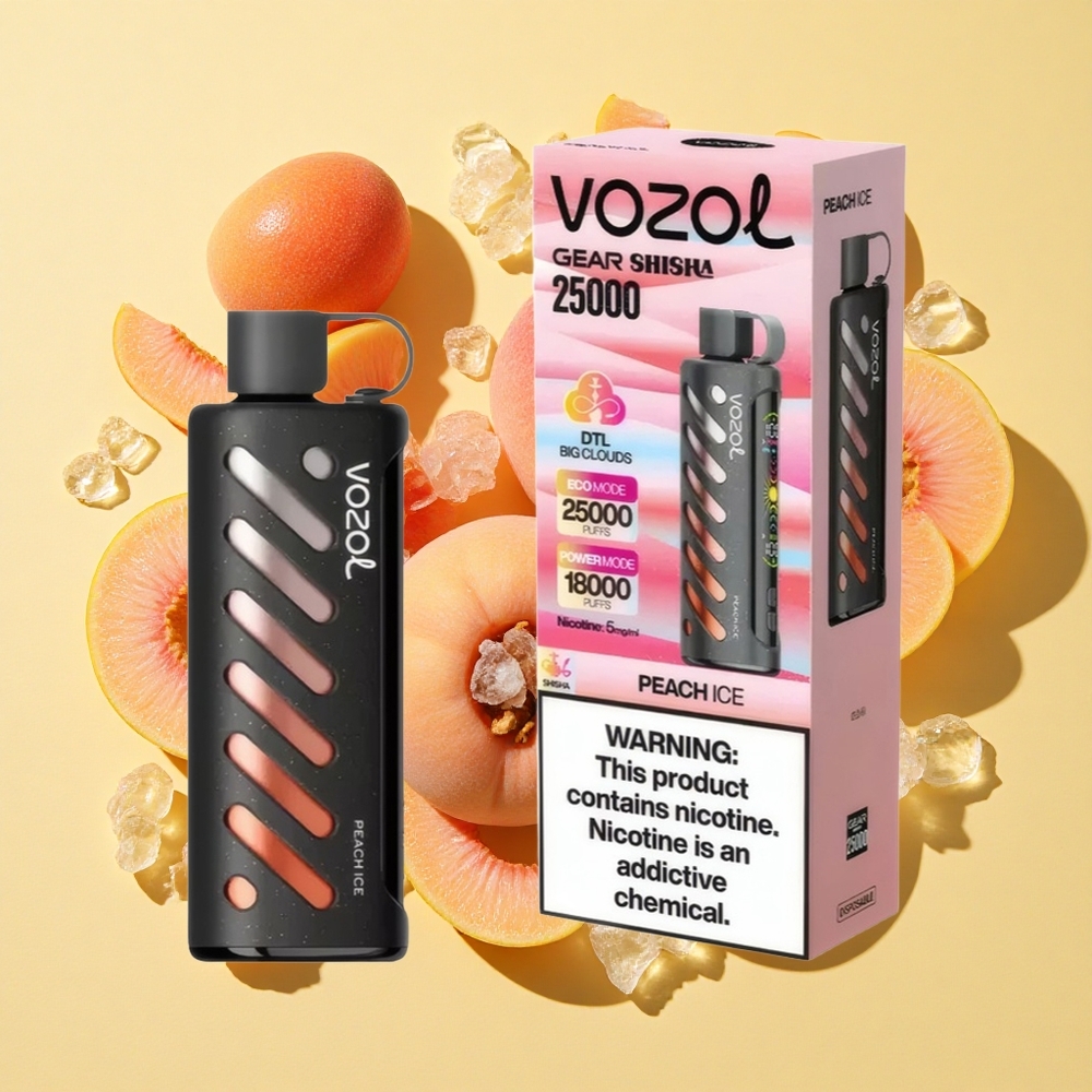 VOZOL Gear 25000 Puffs Persikka-Jää 1000mAh 5mg/ml