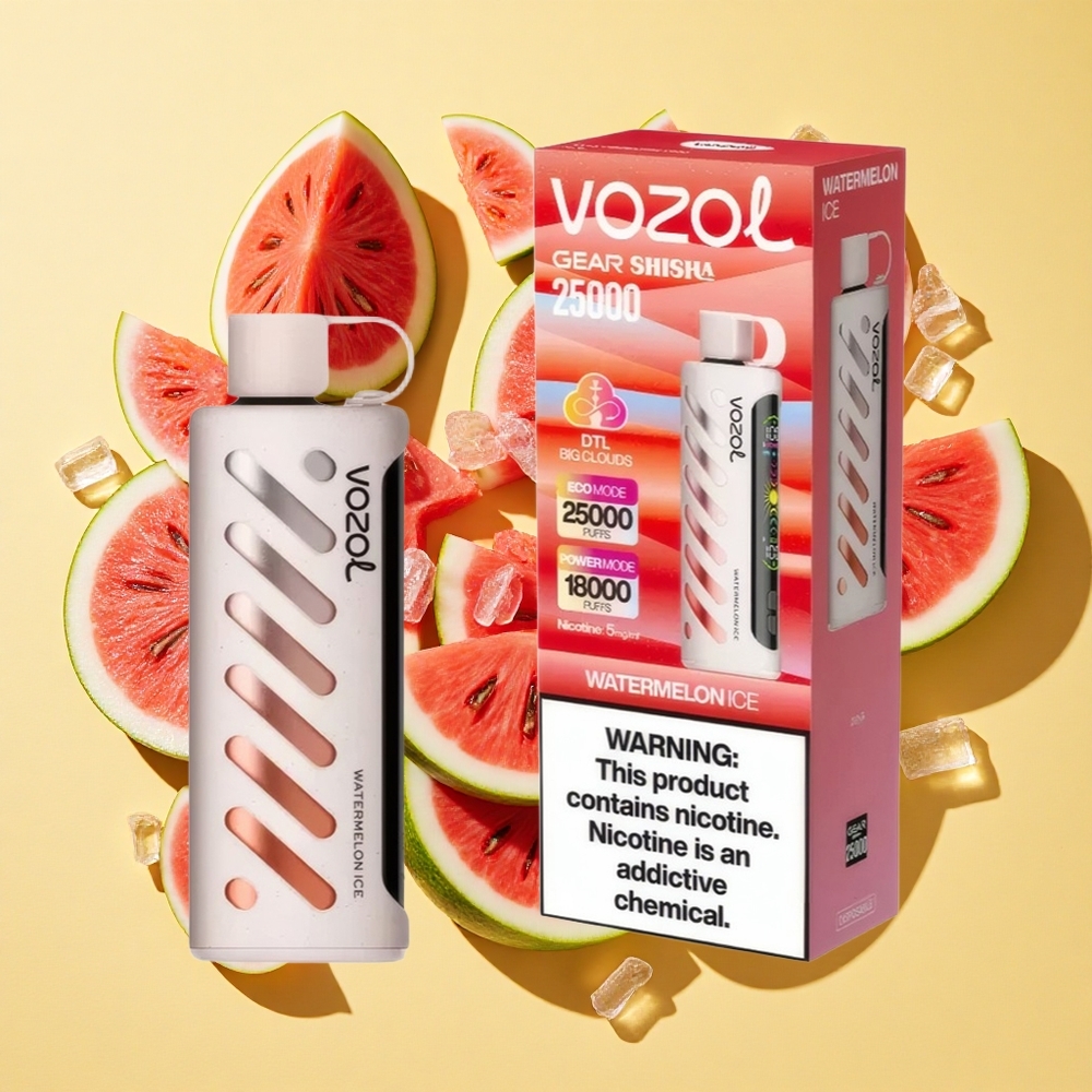 VOZOL Gear 25000 Puffs Vesimeloni Jää 1000mAh 5mg/ml