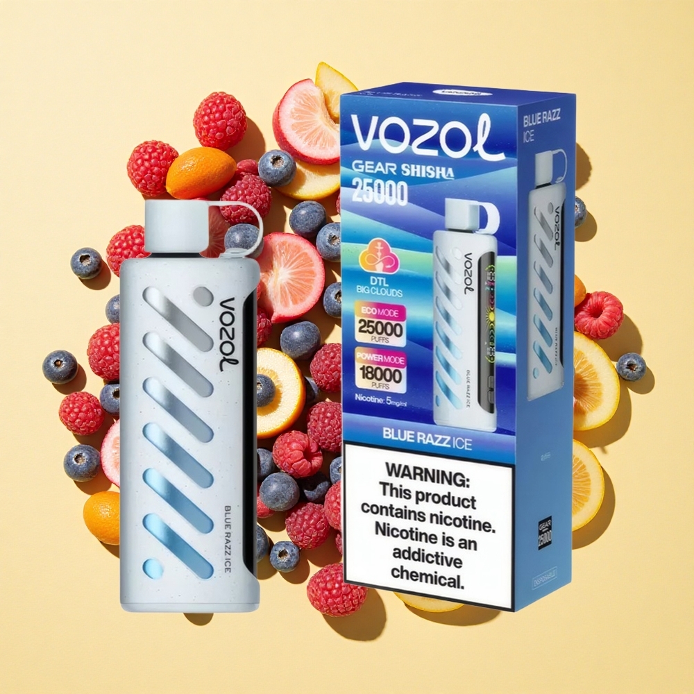 VOZOL Gear 25000 Tuhka Sininen Vadelma Jää S.i.L.C Tech 1000mAh
