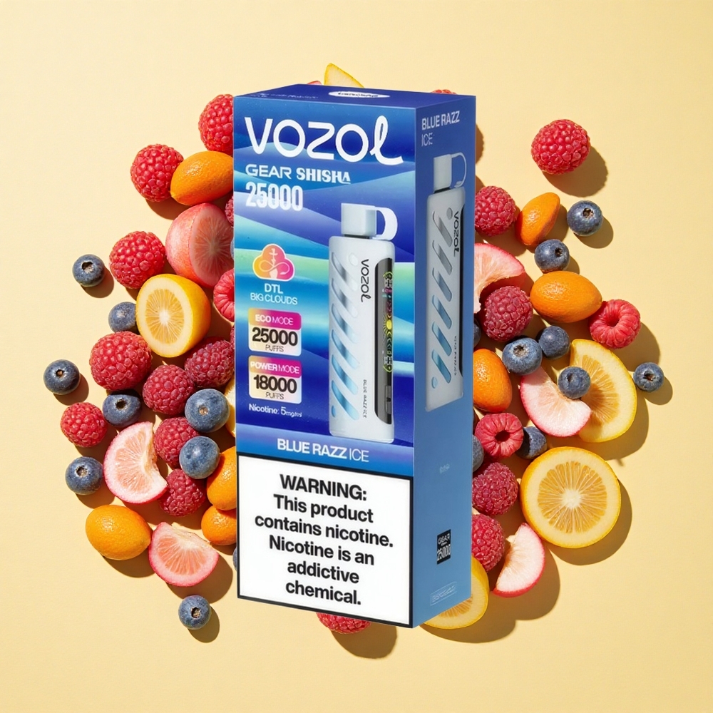 VOZOL Gear 25000 Tuhka Sininen Vadelma Jää S.i.L.C Tech 1000mAh