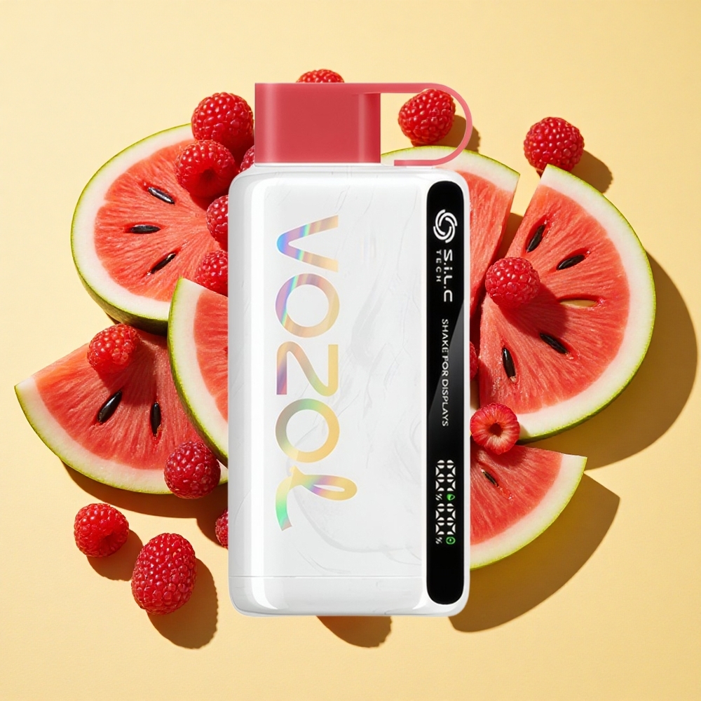 VOZOL STAR 9000/12000 Heittokäyttöinen Vape Vadelma-Arbuusi 650mAh 9000/1200 Suudelmaa
