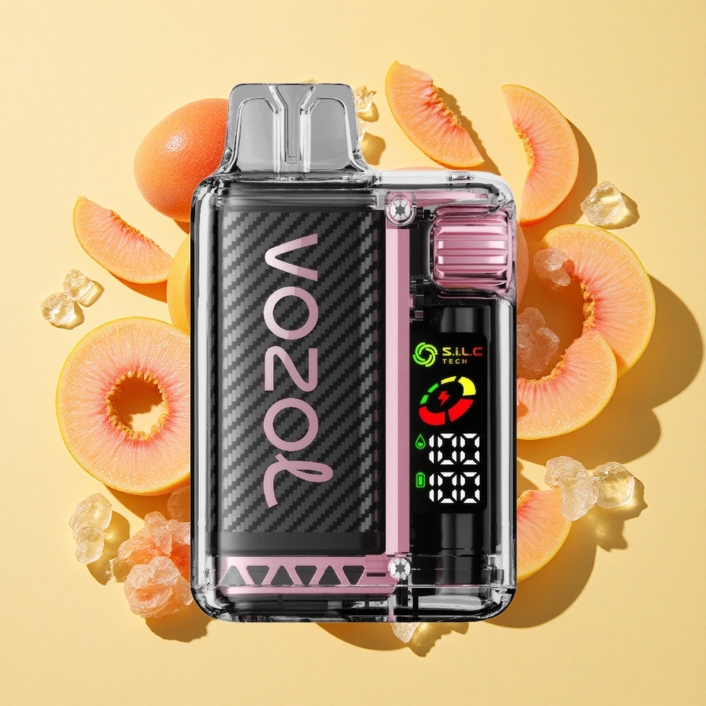 VOZOL Vista 20000 Puffs Persikka Jää 650mAh 2% Nikotiini OLED Näyttö